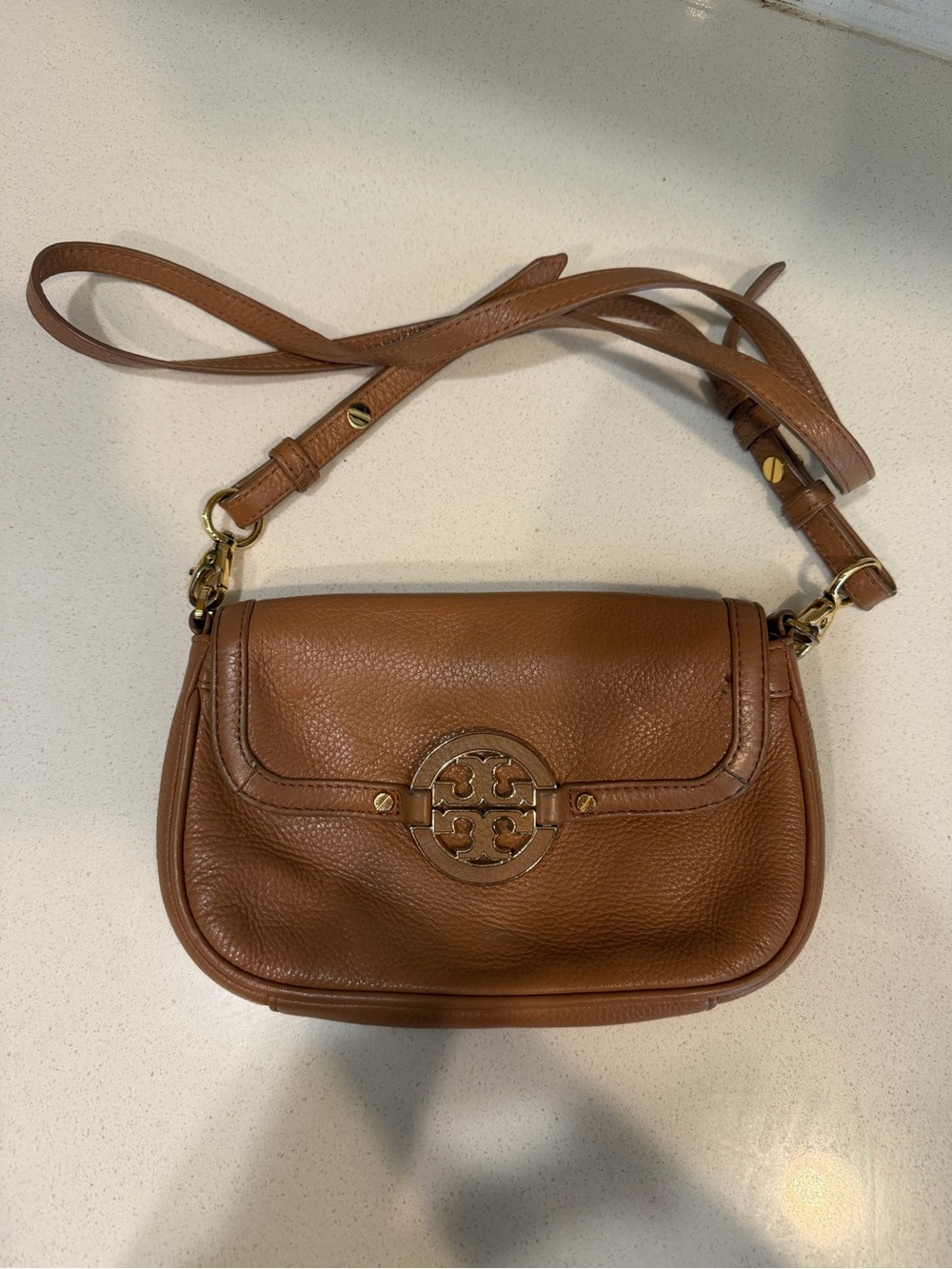 Tory Burch Amanda Leather Crossbody Bag in Brown - COA INCLUDED